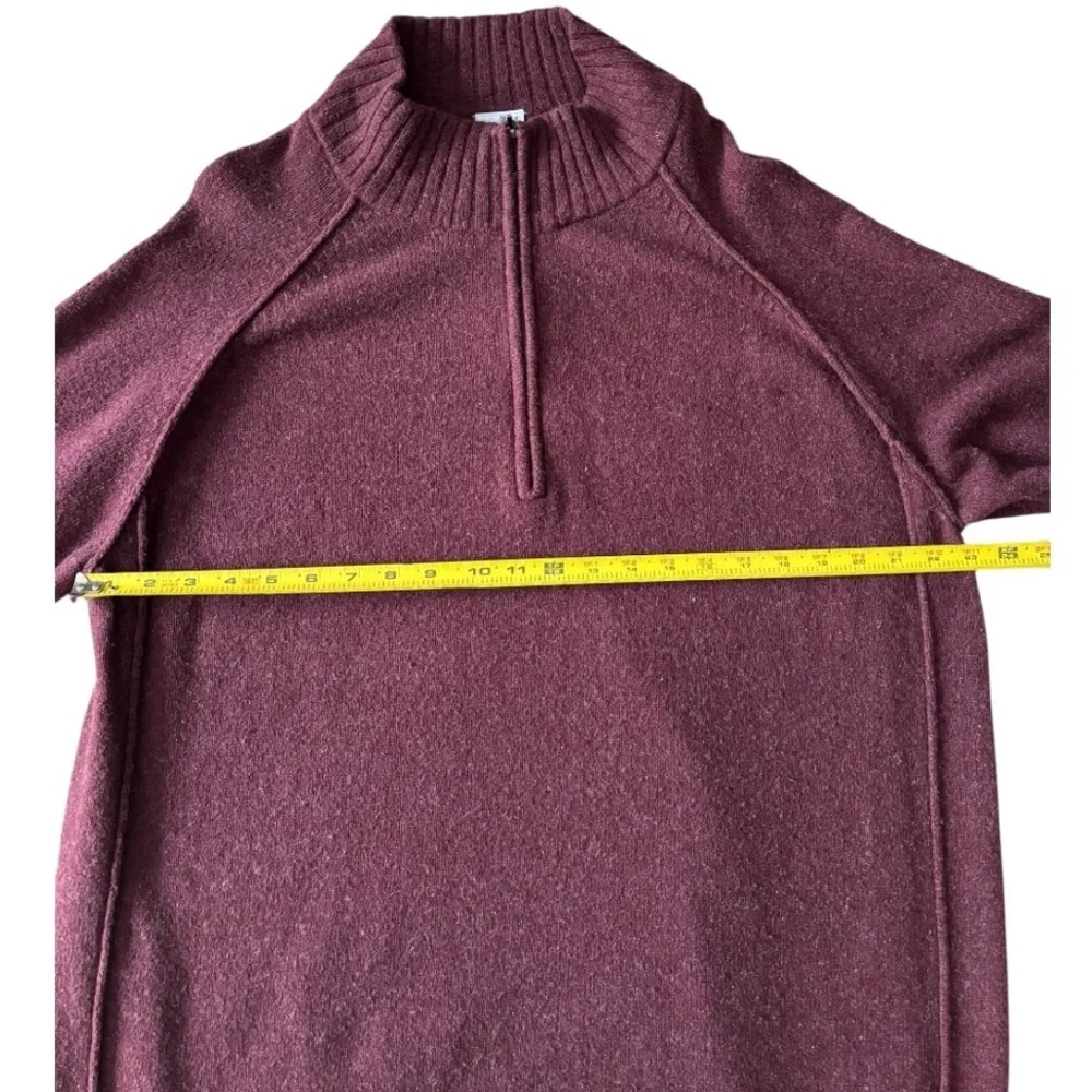 Columbia Men's Reddish Brown Quarter Zip Wool Blend Pullover Sweater Size XL